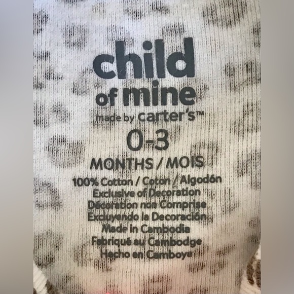 Carter’s Child Of Mine Girls’ Wildcat One-Piece - Size 0 To 3 Months - Picture 2 of 4